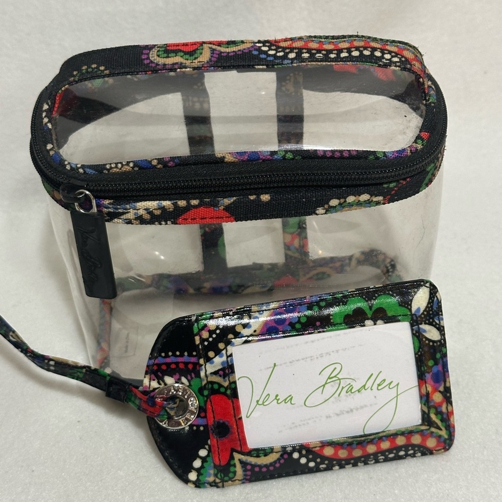 Vera Bradley clear small Bag/ Luggage Tag